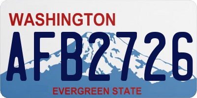 WA license plate AFB2726