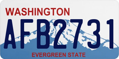 WA license plate AFB2731