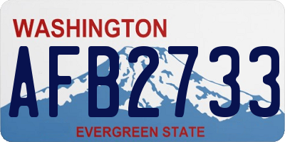 WA license plate AFB2733