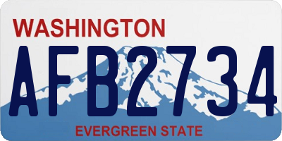 WA license plate AFB2734