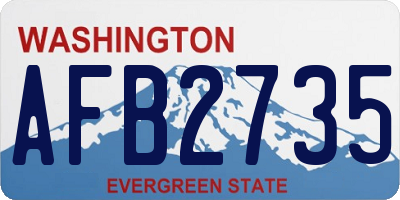 WA license plate AFB2735