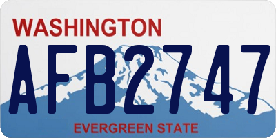 WA license plate AFB2747