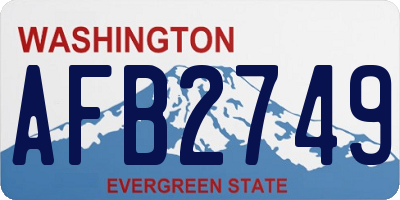 WA license plate AFB2749
