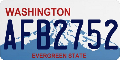 WA license plate AFB2752