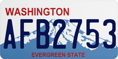 WA license plate AFB2753