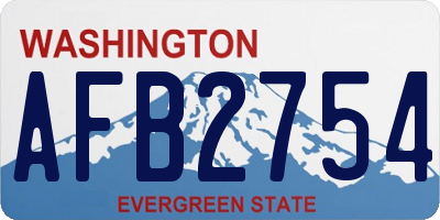 WA license plate AFB2754