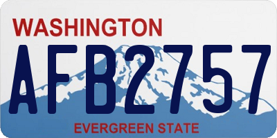 WA license plate AFB2757