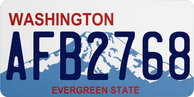 WA license plate AFB2768