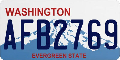WA license plate AFB2769