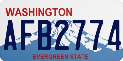 WA license plate AFB2774
