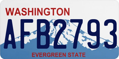 WA license plate AFB2793