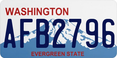WA license plate AFB2796