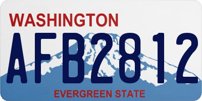 WA license plate AFB2812