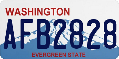 WA license plate AFB2828