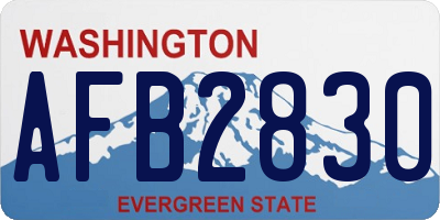 WA license plate AFB2830
