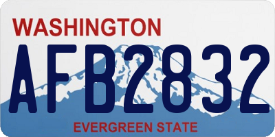 WA license plate AFB2832
