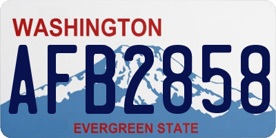 WA license plate AFB2858