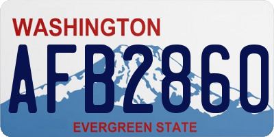 WA license plate AFB2860