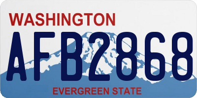 WA license plate AFB2868