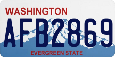 WA license plate AFB2869