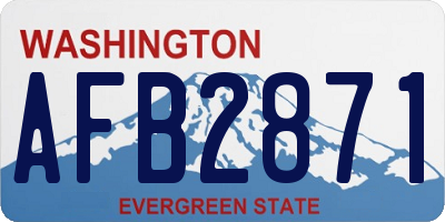 WA license plate AFB2871