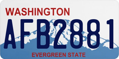 WA license plate AFB2881