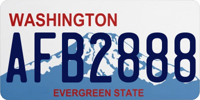 WA license plate AFB2888