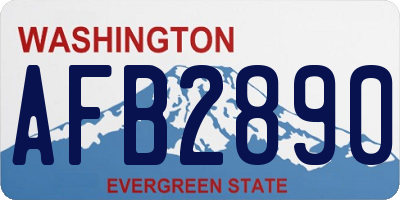 WA license plate AFB2890