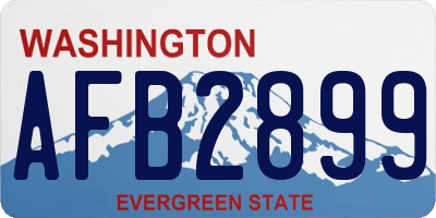 WA license plate AFB2899