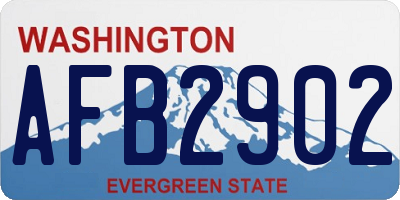 WA license plate AFB2902