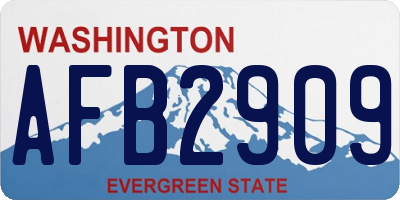 WA license plate AFB2909