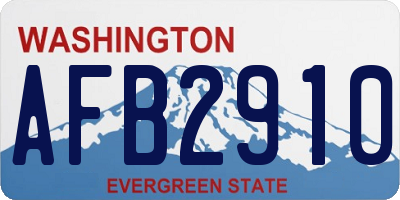 WA license plate AFB2910