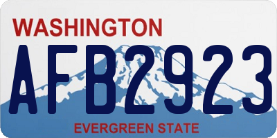 WA license plate AFB2923