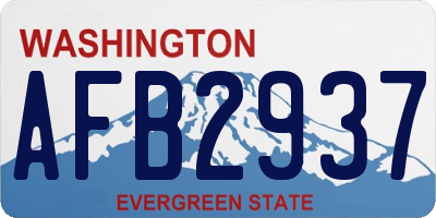 WA license plate AFB2937
