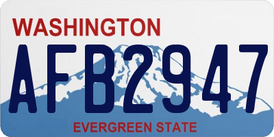 WA license plate AFB2947