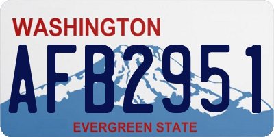 WA license plate AFB2951