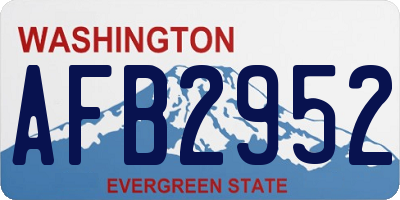 WA license plate AFB2952