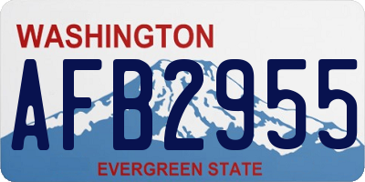 WA license plate AFB2955