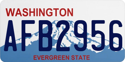 WA license plate AFB2956