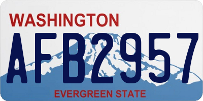 WA license plate AFB2957