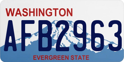 WA license plate AFB2963