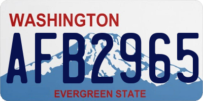 WA license plate AFB2965