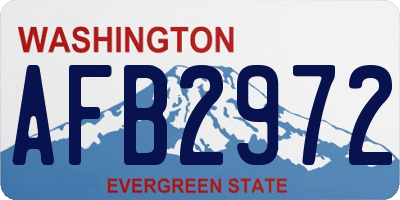 WA license plate AFB2972