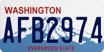 WA license plate AFB2974