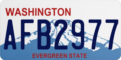 WA license plate AFB2977