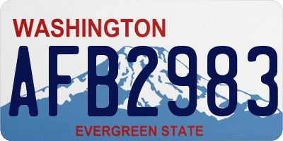 WA license plate AFB2983