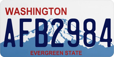 WA license plate AFB2984