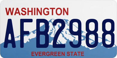 WA license plate AFB2988