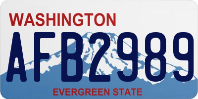 WA license plate AFB2989