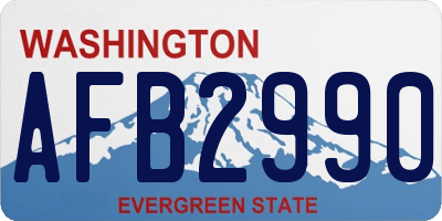 WA license plate AFB2990